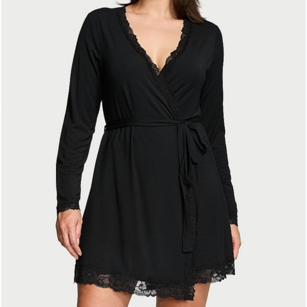 Victoria’s Secret Modal Lace-Trim Robe - Picture 2 of 3